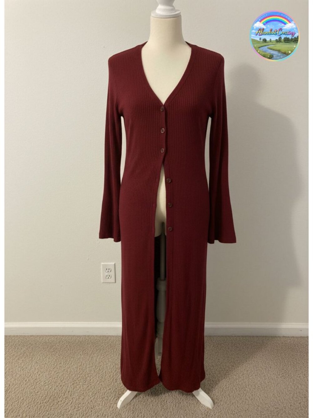 Women's Long Button Down Knit Cardigan Sweater Midi Duster Coatigan